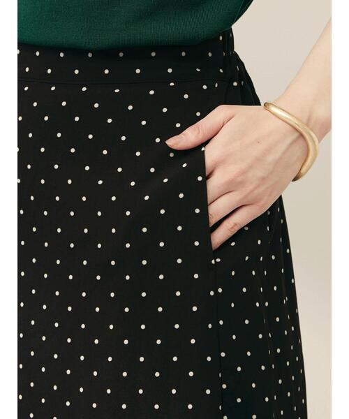 Green Parks(グリーンパークス)の「ドットナロースカート(スカート・レディース・ブラック/アイボリー/ブラウン・FREE)」の9枚目の写真