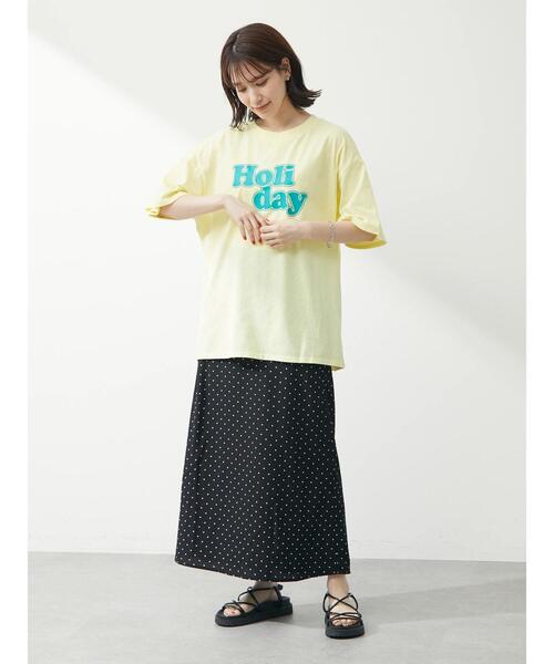 Green Parks(グリーンパークス)の「ドットナロースカート(スカート・レディース・ブラック/アイボリー/ブラウン・FREE)」の16枚目の写真