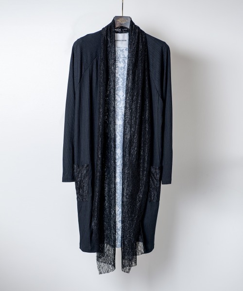 Buffalo Bobs(バッファローボブズ)の「LACE-GOWN(レースガウン)レース切り替え カーディガン(カーディガン/ボレロ・メンズ・ブラック・1-2/2-3)」の7枚目の写真