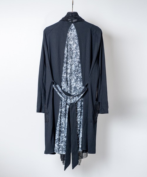 Buffalo Bobs(バッファローボブズ)の「LACE-GOWN(レースガウン)レース切り替え カーディガン(カーディガン/ボレロ・メンズ・ブラック・1-2/2-3)」の5枚目の写真