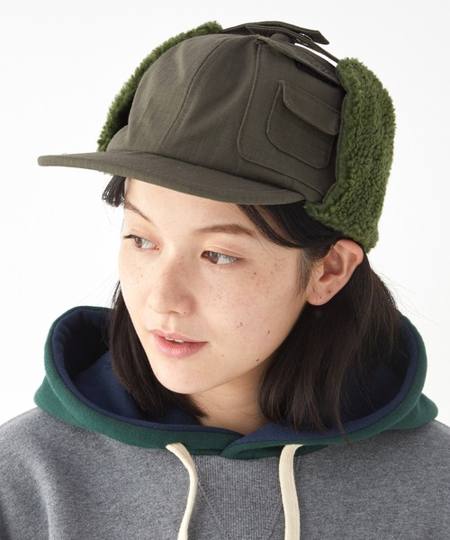 KRIFF MAYER（クリフメイヤー）の「HINOKOボアCAP（キャップ・メンズ・オリーブ/ブラウン/チャコール・FREE）」の3枚目の写真