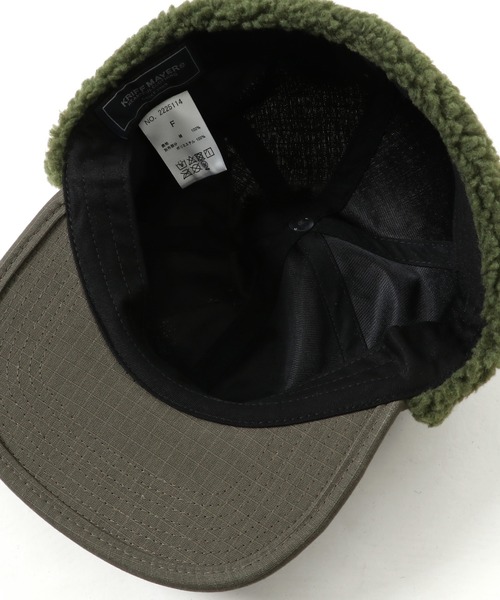 KRIFF MAYER（クリフメイヤー）の「HINOKOボアCAP（キャップ・メンズ・オリーブ/ブラウン/チャコール・FREE）」の7枚目の写真