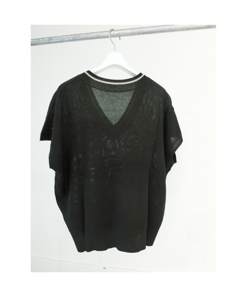 ulu（ウル）の「Linen like line vest（ベスト・レディース・チャコール・FREE）」の11枚目の写真