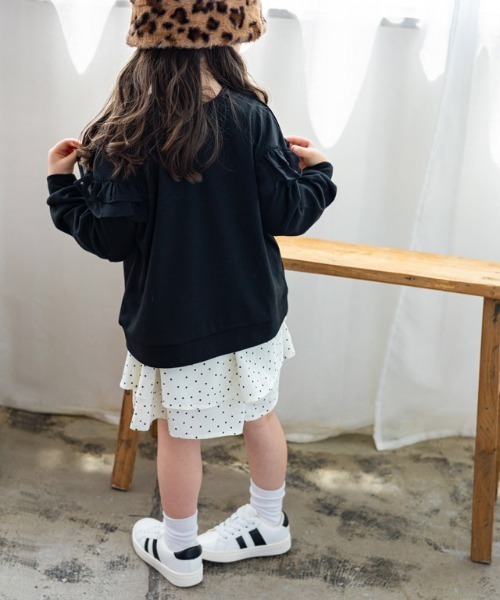 lulpini（ルルピー二）の「kids ポンチフリルドッキングプルオーバー（パーカー・キッズ・アイボリー/ブラック/ブルー・S/M/L）」の8枚目の写真