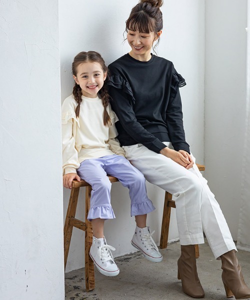 lulpini（ルルピー二）の「kids ポンチフリルドッキングプルオーバー（パーカー・キッズ・アイボリー/ブラック/ブルー・S/M/L）」の21枚目の写真