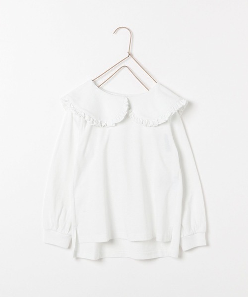 LOWRYS FARM（ローリーズファーム）の「フリルカラーカットロングスリーブ　135929（Tシャツ/カットソー・キッズ・ブラック/パープル/オフホワイト/グリーン・110cm/120cm/130cm/140cm/150cm）」の2枚目の写真