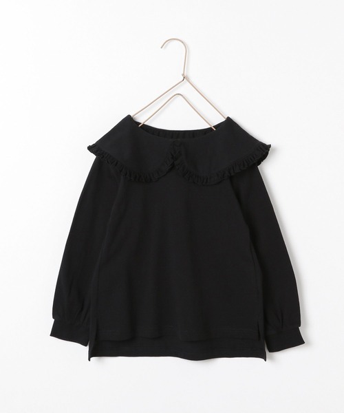 LOWRYS FARM（ローリーズファーム）の「フリルカラーカットロングスリーブ　135929（Tシャツ/カットソー・キッズ・ブラック/パープル/オフホワイト/グリーン・110cm/120cm/130cm/140cm/150cm）」の3枚目の写真