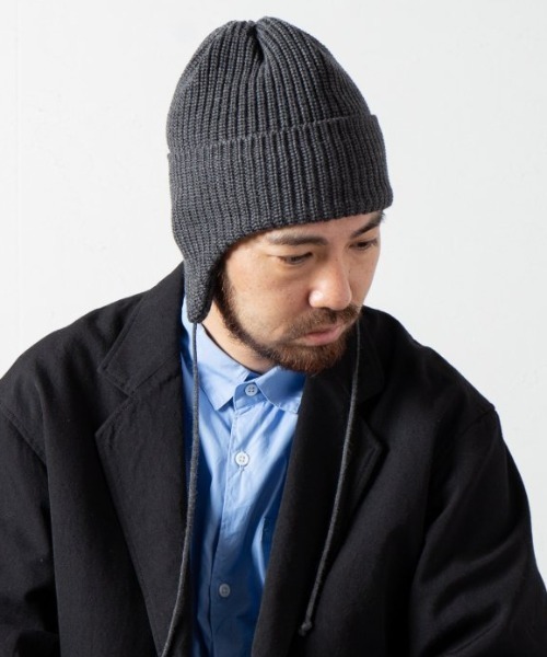 RACAL（ラカル）の「【Racal】Ear knit cap（ニットキャップ/ビーニー・メンズ・ブラック/ブルー/グレー/アイボリー・FREE）」の4枚目の写真