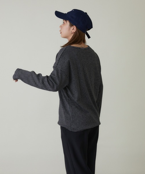 mebole(メボレ)の「シンプルボーダーロングスリーブTシャツ(Tシャツ/カットソー・レディース・ホワイト/ブラック/ブラウン・FREE)」の22枚目の写真
