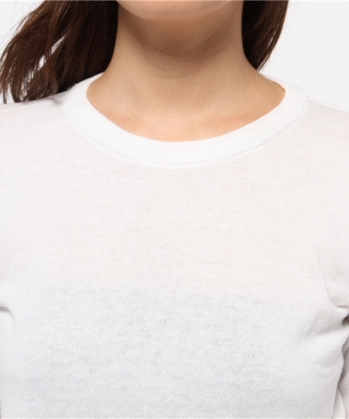 AZUL by moussy（アズールバイマウジー）の「C100%U/Nクロプト長袖KPO（ニット/セーター・レディース・オフホワイト/トップグレー/ライトパープル・SMALL/MEDIUM）」の8枚目の写真