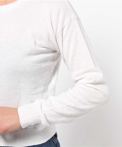 AZUL by moussy（アズールバイマウジー）の「C100%U/Nクロプト長袖KPO（ニット/セーター・レディース・オフホワイト/トップグレー/ライトパープル・SMALL/MEDIUM）」の9枚目の写真