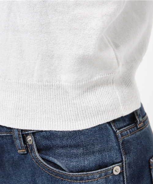 AZUL by moussy（アズールバイマウジー）の「C100%U/Nクロプト長袖KPO（ニット/セーター・レディース・オフホワイト/トップグレー/ライトパープル・SMALL/MEDIUM）」の10枚目の写真