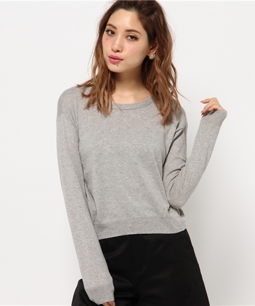 AZUL by moussy（アズールバイマウジー）の「C100%U/Nクロプト長袖KPO（ニット/セーター・レディース・オフホワイト/トップグレー/ライトパープル・SMALL/MEDIUM）」の13枚目の写真