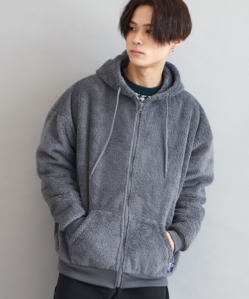PEN FIELD（ペンフィールド）の「Penfield防風シープボアZIPパーカー　＊（パーカー・メンズ・ベージュ/グレー/オフホワイト/ライトブラウン・M/LL/L/S）」の2枚目の写真