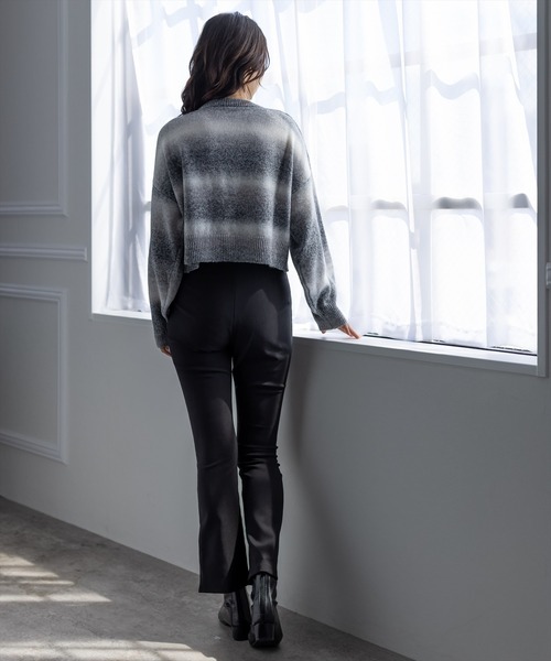 clear（クリア）の「前スリットハイウエストストレッチパンツ（スラックス・レディース・ブラック/モカ・S/M）」の12枚目の写真