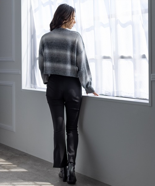 clear（クリア）の「前スリットハイウエストストレッチパンツ（スラックス・レディース・ブラック/モカ・S/M）」の13枚目の写真