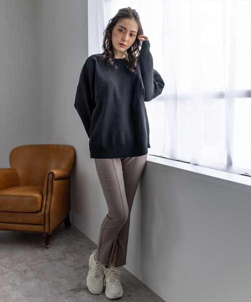 clear（クリア）の「前スリットハイウエストストレッチパンツ（スラックス・レディース・ブラック/モカ・S/M）」の14枚目の写真