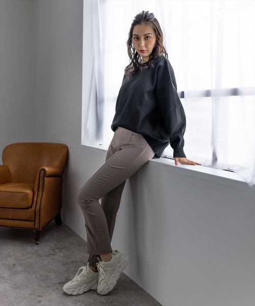 clear（クリア）の「前スリットハイウエストストレッチパンツ（スラックス・レディース・ブラック/モカ・S/M）」の18枚目の写真