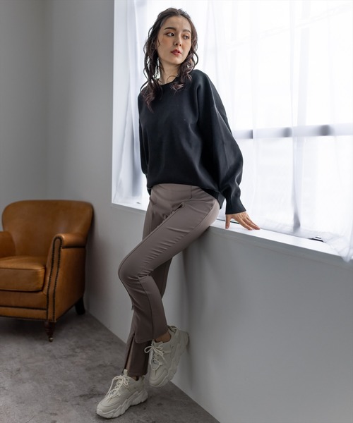 clear（クリア）の「前スリットハイウエストストレッチパンツ（スラックス・レディース・ブラック/モカ・S/M）」の20枚目の写真