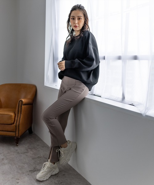 clear（クリア）の「前スリットハイウエストストレッチパンツ（スラックス・レディース・ブラック/モカ・S/M）」の19枚目の写真