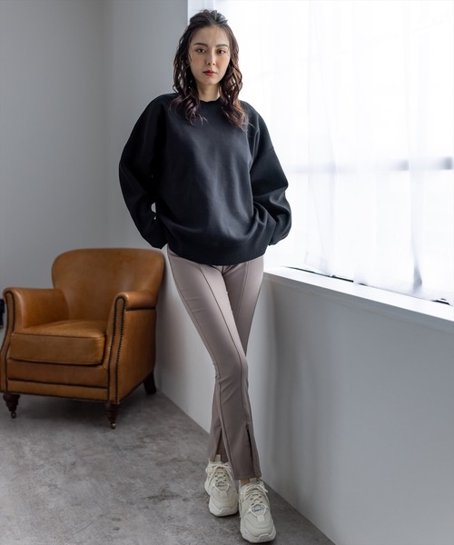 clear（クリア）の「前スリットハイウエストストレッチパンツ（スラックス・レディース・ブラック/モカ・S/M）」の16枚目の写真