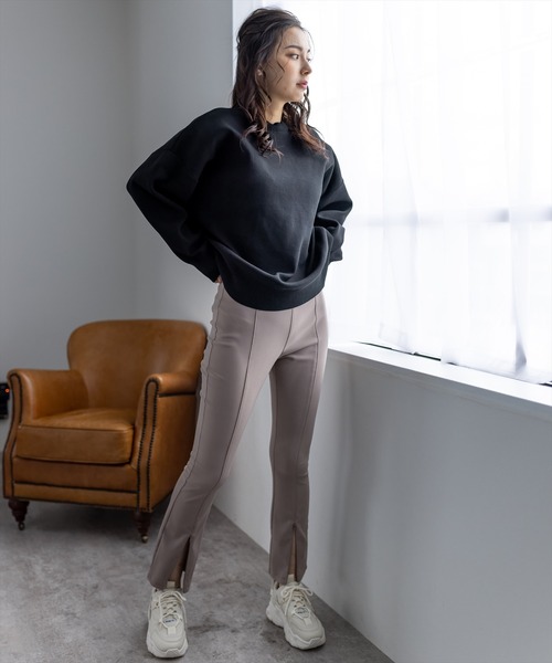 clear（クリア）の「前スリットハイウエストストレッチパンツ（スラックス・レディース・ブラック/モカ・S/M）」の17枚目の写真