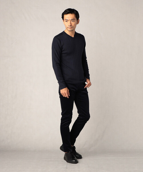 COMME CA MEN（コムサメン）の「14ウェル　コーデュロイ5ポケットパンツ（チノパンツ・メンズ・ネイビー/ホワイト/ダークブラウン・M/L/S）」の7枚目の写真