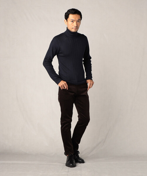 COMME CA MEN（コムサメン）の「14ウェル　コーデュロイ5ポケットパンツ（チノパンツ・メンズ・ネイビー/ホワイト/ダークブラウン・M/L/S）」の9枚目の写真