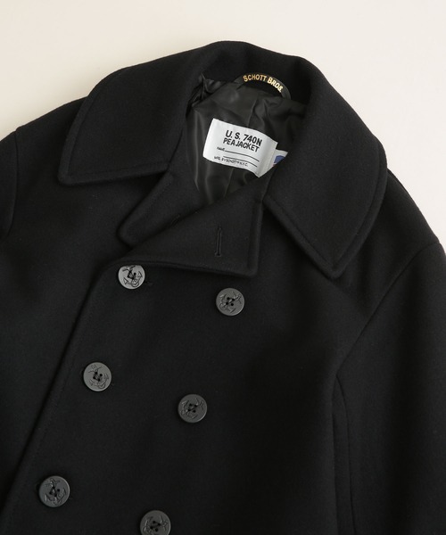 SCHOTT U.S. 740N PEAJACKET サイズ42 ショット Schott 黒PEAJACKET U.S.740N 42 Lサイズ SCHOTT U.S. 740N