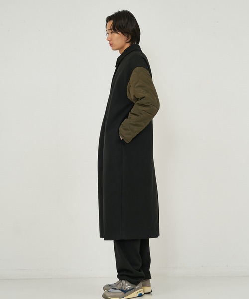 NOMINE(ノミネ)の「袖キルティングステンカラーコート(ステンカラーコート・レディース・カーキ/アイボリー/チャコールグレー/ブラック/キャメル/オフホワイト/グレー/ダークグリーン・フリー)」の11枚目の写真