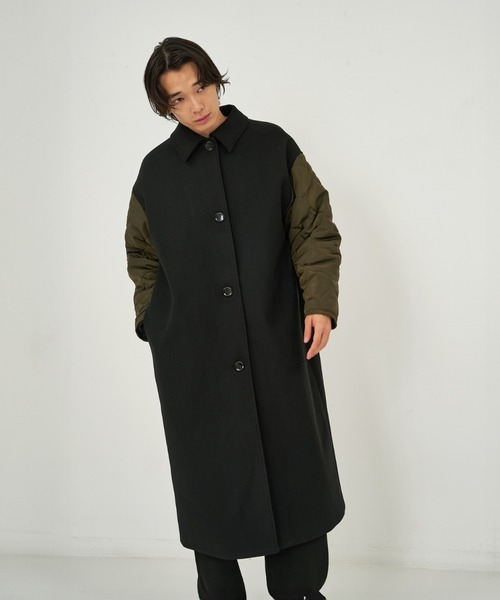 NOMINE(ノミネ)の「袖キルティングステンカラーコート(ステンカラーコート・レディース・カーキ/アイボリー/チャコールグレー/ブラック/キャメル/オフホワイト/グレー/ダークグリーン・フリー)」の13枚目の写真