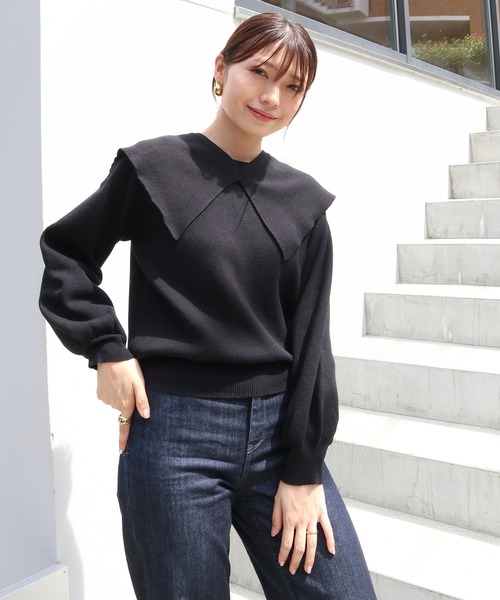 Brownie（ブラウニー）の「Brownie 襟付き総針ニットプルオーバー（ニット/セーター）」 WEAR