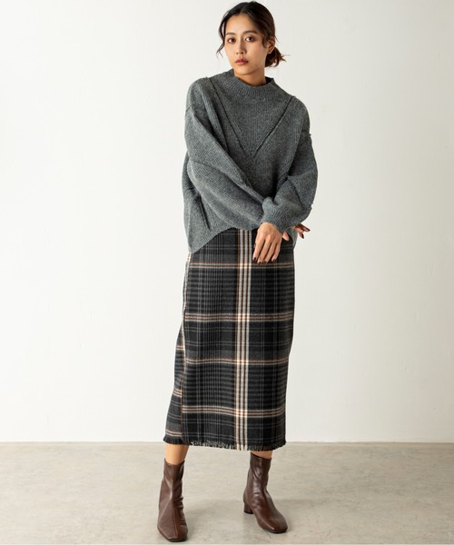 MILLION CARATS（ミリオンカラッツ）の「ツイードビッグチェックスカート（スカート・レディース・オレンジ/グリーン/ブラウン/イエロー/パープル・FREE）」の16枚目の写真