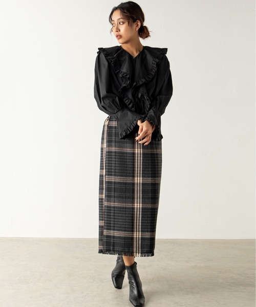 MILLION CARATS（ミリオンカラッツ）の「ツイードビッグチェックスカート（スカート・レディース・オレンジ/グリーン/ブラウン/イエロー/パープル・FREE）」の19枚目の写真