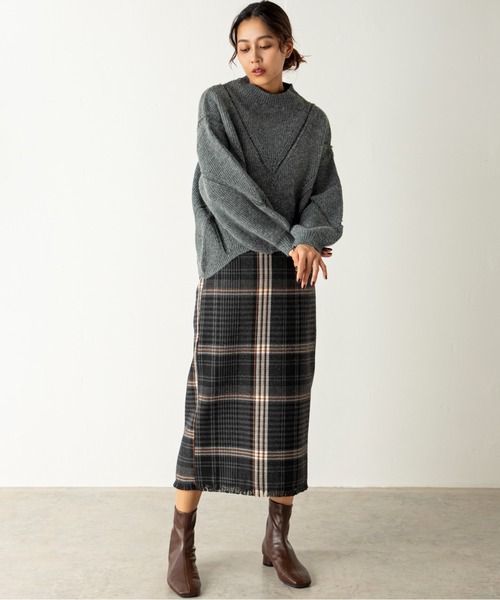 MILLION CARATS（ミリオンカラッツ）の「ツイードビッグチェックスカート（スカート・レディース・オレンジ/グリーン/ブラウン/イエロー/パープル・FREE）」の22枚目の写真