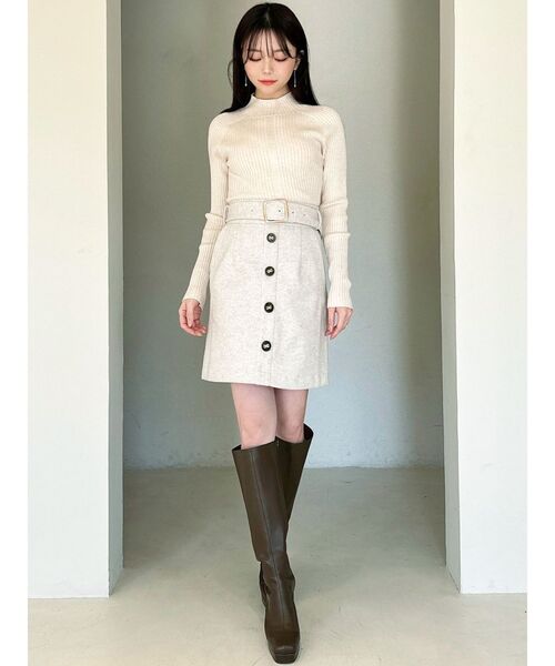 セール】フロントボタンデザインミニスカート【セットアップ着用可能