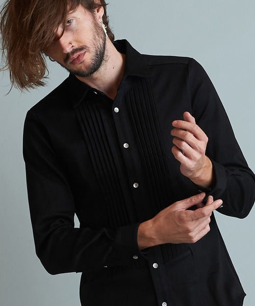 NO ID.（ノーアイディ）の「ストレッチデニムタックSH（シャツ/ブラウス・メンズ・ブラック/ブルー/ライトブルー・2/1）」の2枚目の写真