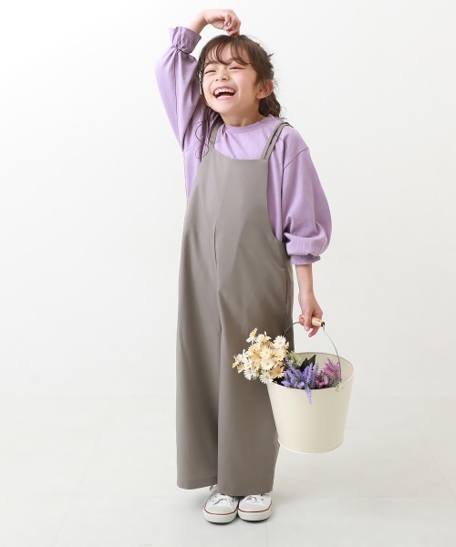 devirock（デビロック）の「水はじく 2WAYサロペット（サロペット/オーバーオール・キッズ・ブラック/グレー系その他/バイオレット・100cm/110cm/120cm/130cm/140cm/150cm/160cm）」の3枚目の写真