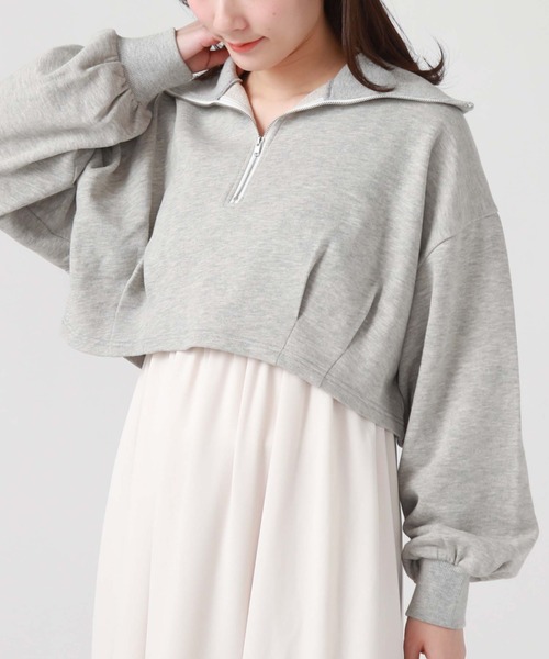 archives(アルシーヴ)の「ハーフzipスウェット×シャーリングキャミワンピースSET(ワンピース・レディース・グレー/ブルー/アイボリー・MEDIUM)」の12枚目の写真