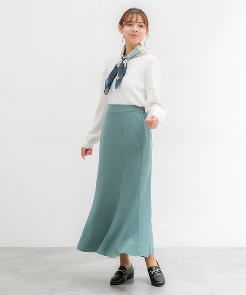 Honeys（ハニーズ）の「マーメイドスカート（スカート・レディース・ブラック/アイボリー/ブルーグリーン/ピンク・L/S/LL/M）」の9枚目の写真