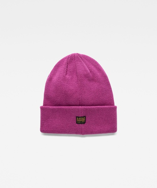 G-STAR(ジースター)の「EFFO RAW LONG BEANIE/ロゴニット帽(ニットキャップ/ビーニー・メンズ・ピンク系その他/ホワイト・ONE SIZE)」の8枚目の写真