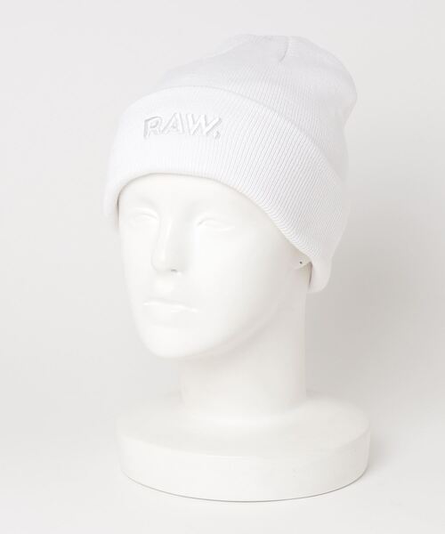 G-STAR(ジースター)の「EFFO RAW LONG BEANIE/ロゴニット帽(ニットキャップ/ビーニー・メンズ・ピンク系その他/ホワイト・ONE SIZE)」の11枚目の写真