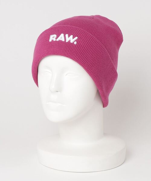 G-STAR(ジースター)の「EFFO RAW LONG BEANIE/ロゴニット帽(ニットキャップ/ビーニー・メンズ・ピンク系その他/ホワイト・ONE SIZE)」の12枚目の写真