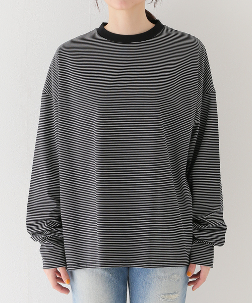 JOURNAL STANDARD LUXE（ジャーナルスタンダード　ラックス）の「クリアボーダー クルーネック-Big-プルオーバー（Tシャツ/カットソー・レディース・ブラック/レッド/ブルー・FREE）」の16枚目の写真