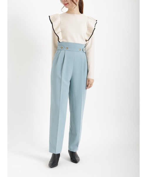 Te chichi（テチチ）の「総針ショルダーフリルニット（ニット/セーター・レディース・ネイビー/ブラック/オフホワイト・ﾌﾘ-）」の5枚目の写真