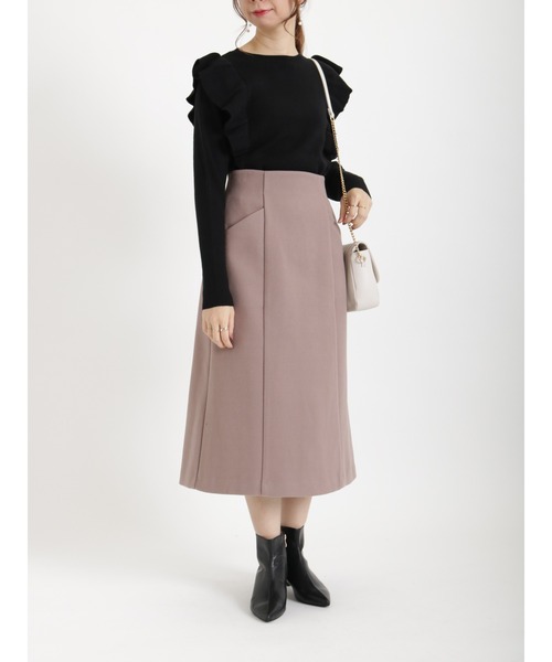 Te chichi（テチチ）の「総針ショルダーフリルニット（ニット/セーター・レディース・ネイビー/ブラック/オフホワイト・ﾌﾘ-）」の6枚目の写真