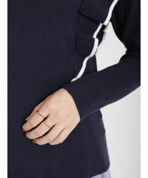 Te chichi（テチチ）の「総針ショルダーフリルニット（ニット/セーター・レディース・ネイビー/ブラック/オフホワイト・ﾌﾘ-）」の16枚目の写真