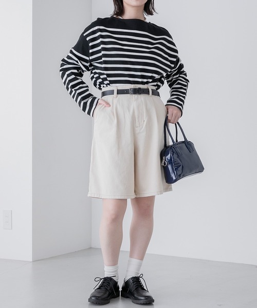 BONLECILL(ボンルシール)の「ハーフデニムパンツ(デニムパンツ・レディース・ネイビー/ブルー/ブラック/アイボリー・M/L)」の17枚目の写真