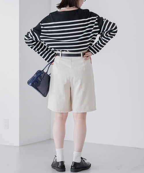 BONLECILL(ボンルシール)の「ハーフデニムパンツ(デニムパンツ・レディース・ネイビー/ブルー/ブラック/アイボリー・M/L)」の20枚目の写真