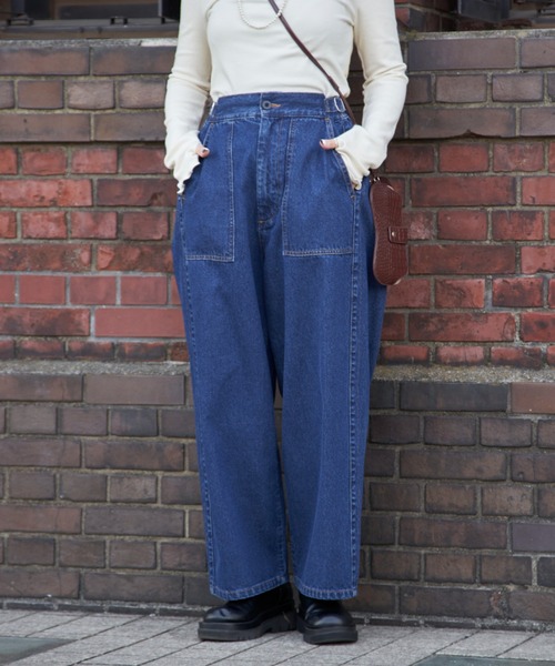 CONES BOSS（コーンズボス）の「【CONES BOSS × CIAOPANIC】ワイドバルーンデニムパンツ（デニムパンツ・レディース・オフホワイト/ブルー/ネイビー/ベージュ・SMALL/MEDIUM/LARGE）」の15枚目の写真